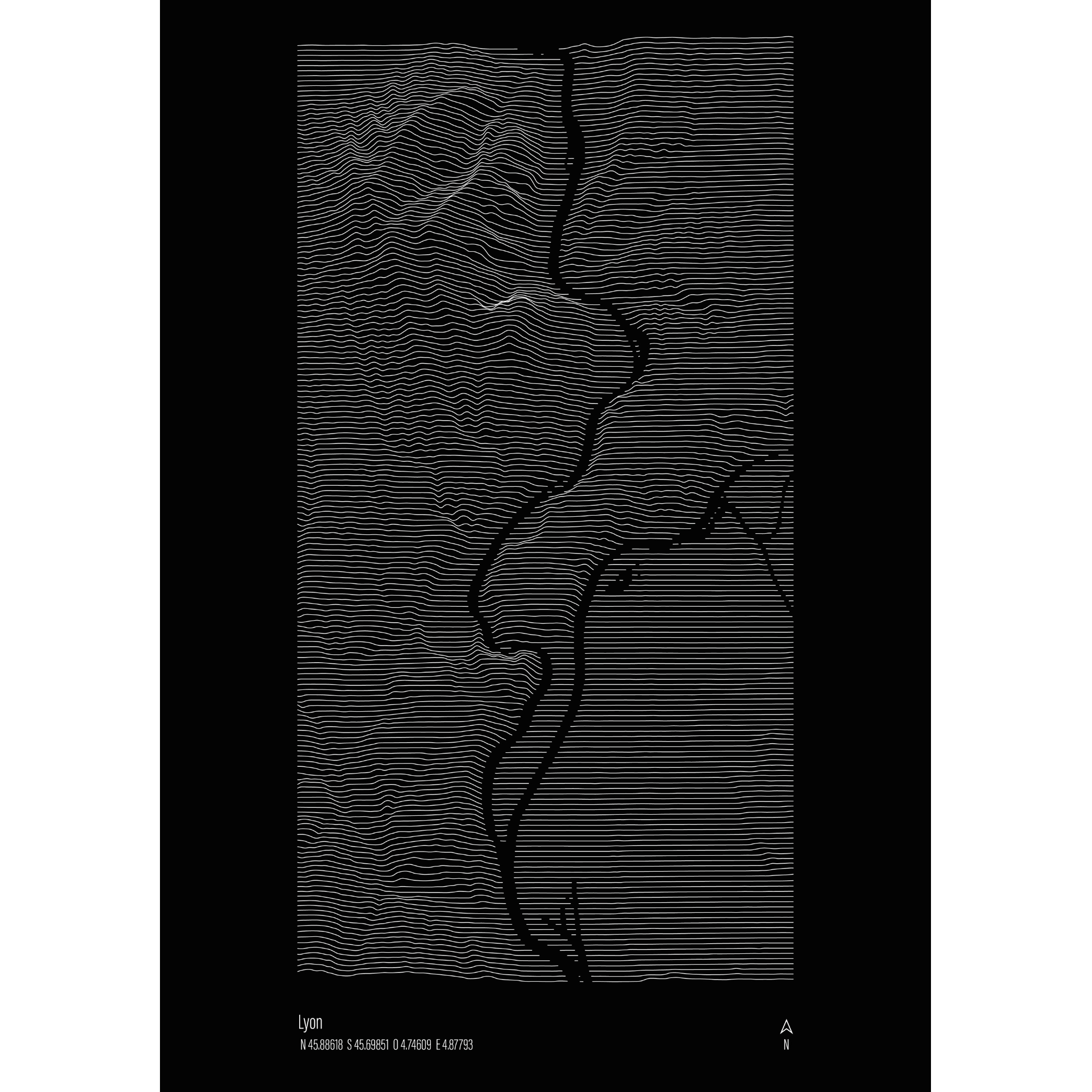 Illustration topographique de la Vallée de Lyon, vue alternative — Alta Ateliers