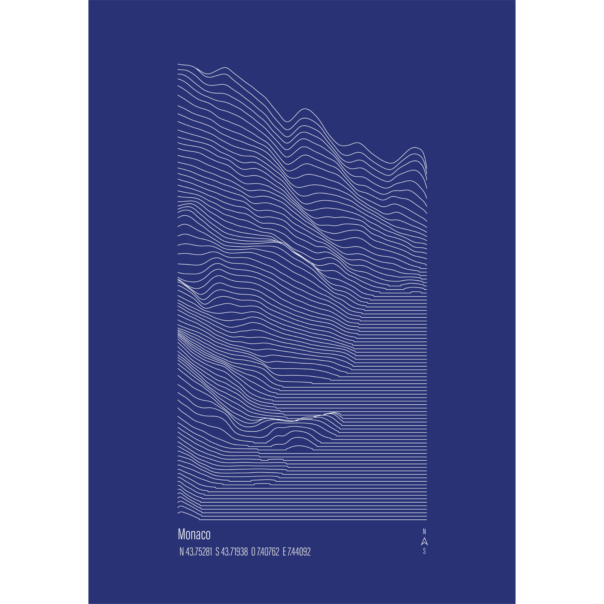 Illustration topographique de Monaco, vue alternative — Alta Ateliers