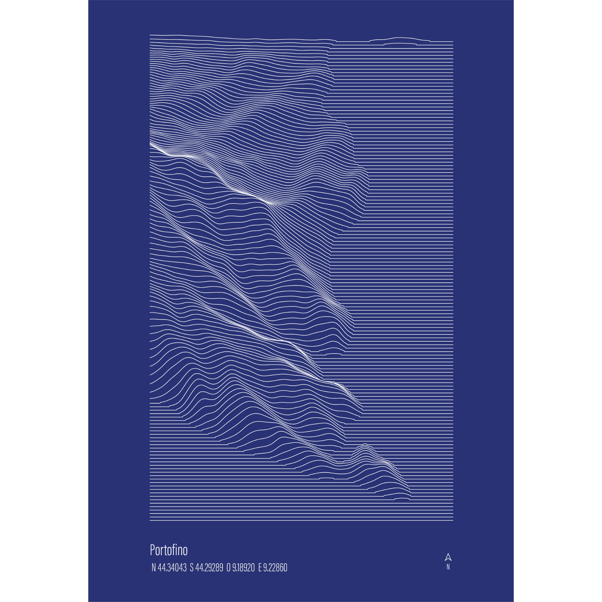 Illustration topographique de Portofino, vue alternative — Alta Ateliers