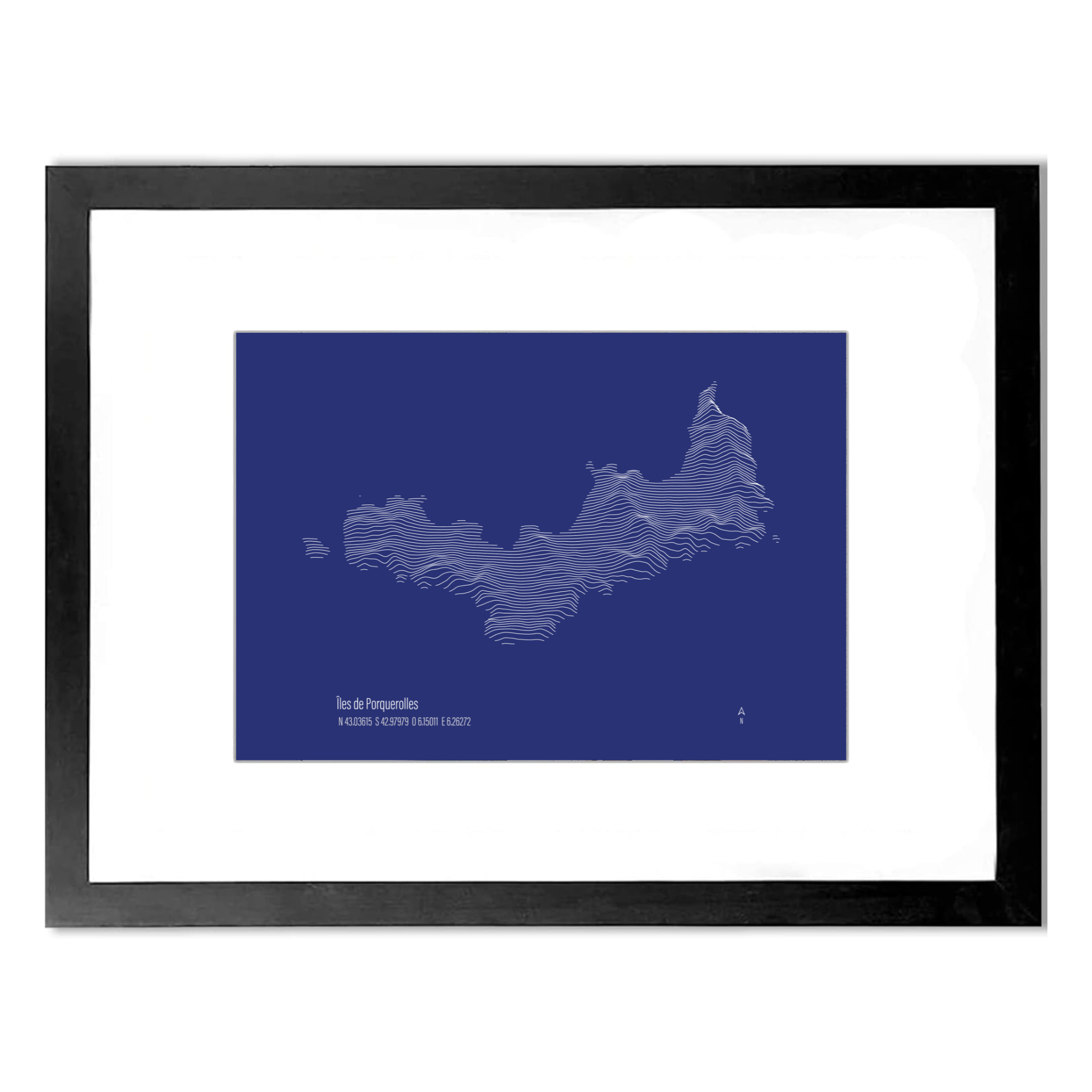 Illustration topographique des Îles de Porquerolles en relief — Alta Ateliers